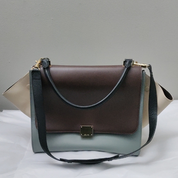 Celine Tri-Color "Trapeze" Small Shoulder Bag - Picture 1 of 16